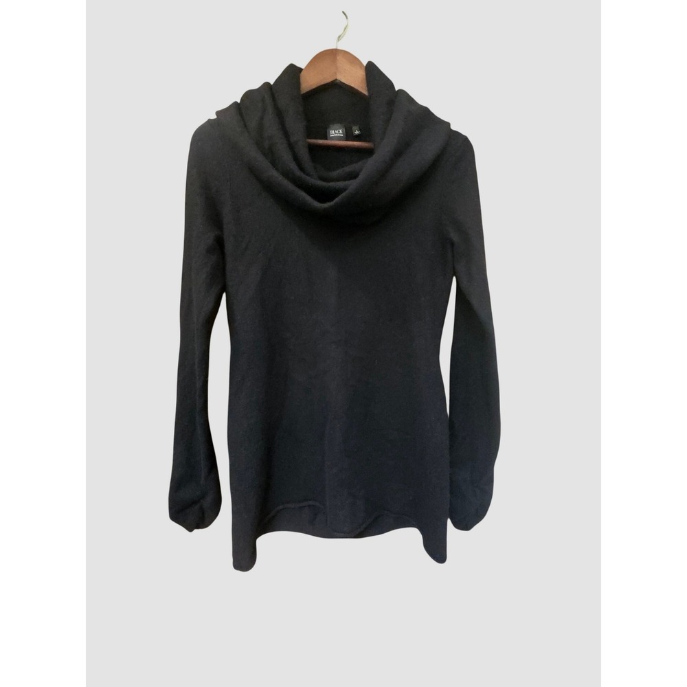 Black Saks Fifth Avenue 100% Cashmere Cowl Neck Sweater Womens L Black Label EUC